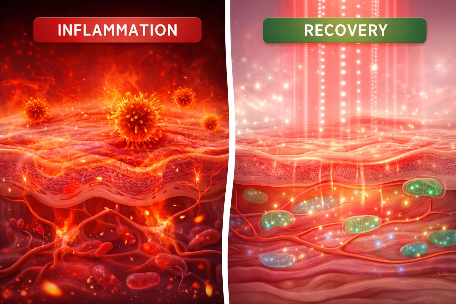 Red light therapy for recovery, pain, and inflammation